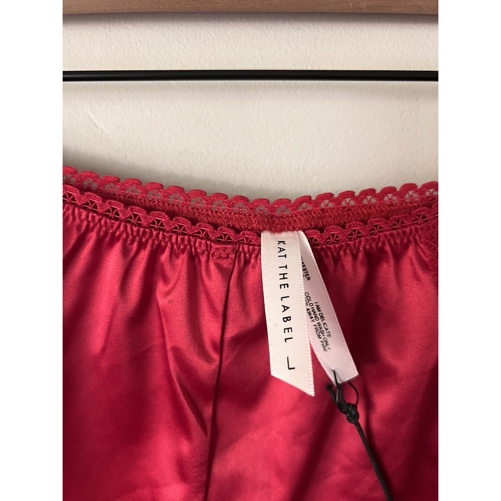 Kat The Label Lucille Shorts In Red Size Large L Satin Sexy Nwt Comfort Lounge — image 5 of 8